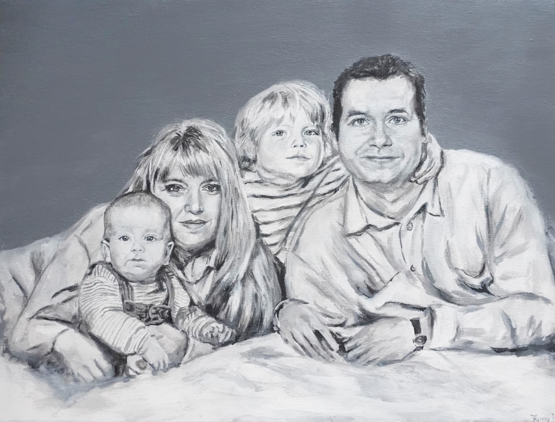 Die Nachbarn, 50 x 70 cm, Acryl auf Leinwand, 2025